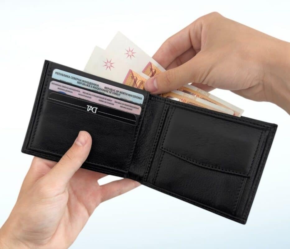 машки паричници TACT Classy Crn novcanik mk 1