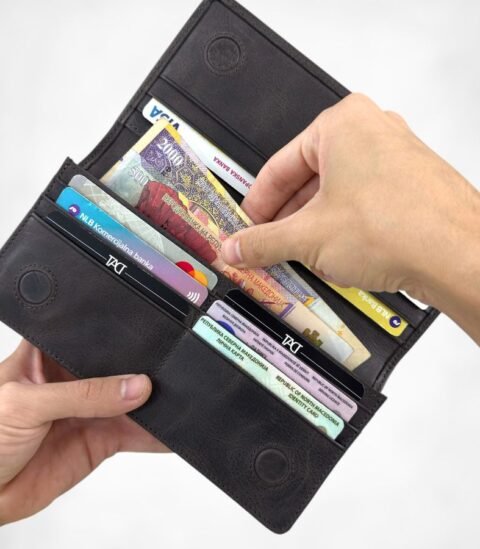 PORTAN - Кожен Паричник 29 PORTAN Kozen Paricnik Temno Siva Boja 6